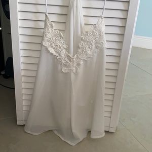 White tank top with flower detail